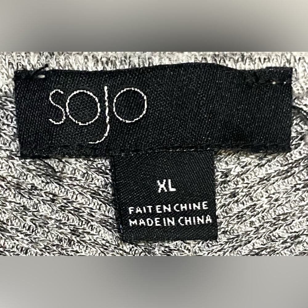 Sojo Womens XL Solid Gray Cowl Neck Sweater Grandmillenial Preppy Cabincore - Picture 10 of 13